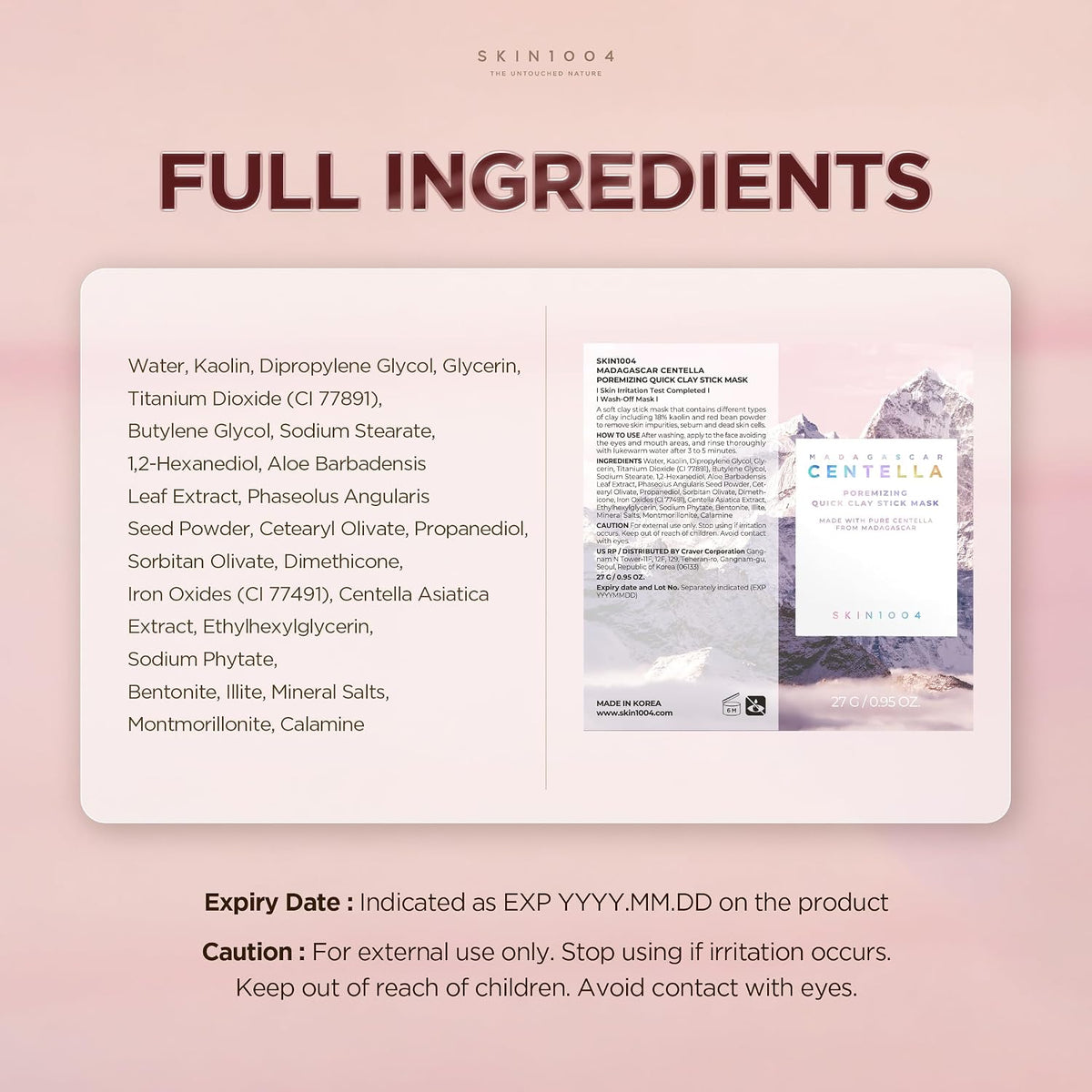SKIN1004 Madagascar Centella Poremizing Quick Clay Stick Mask