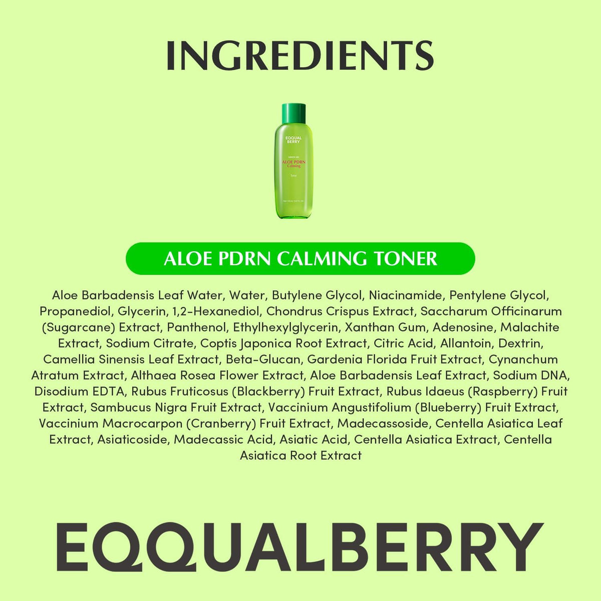 EQQUALBERRY Green Aid Aloe PDRN Calming Toner