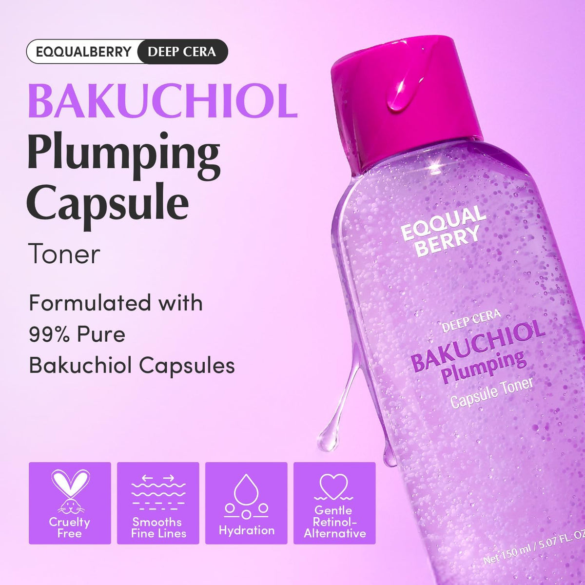EQQUALBERRY Deep Care Bakuchiol Plumping Capsule Toner