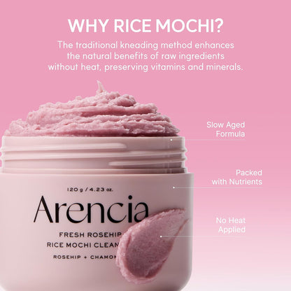 Arencia Fresh Rosehip Rice Mochi Cleanser- Pink
