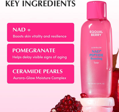 EQQUALBERRY Lush Blush NAD+ Peptide Boosting Toner