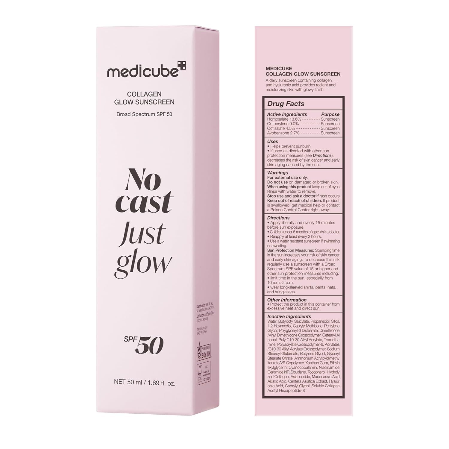 Medicube No Cast Just Glow Collagen Sunscreen SPF50+