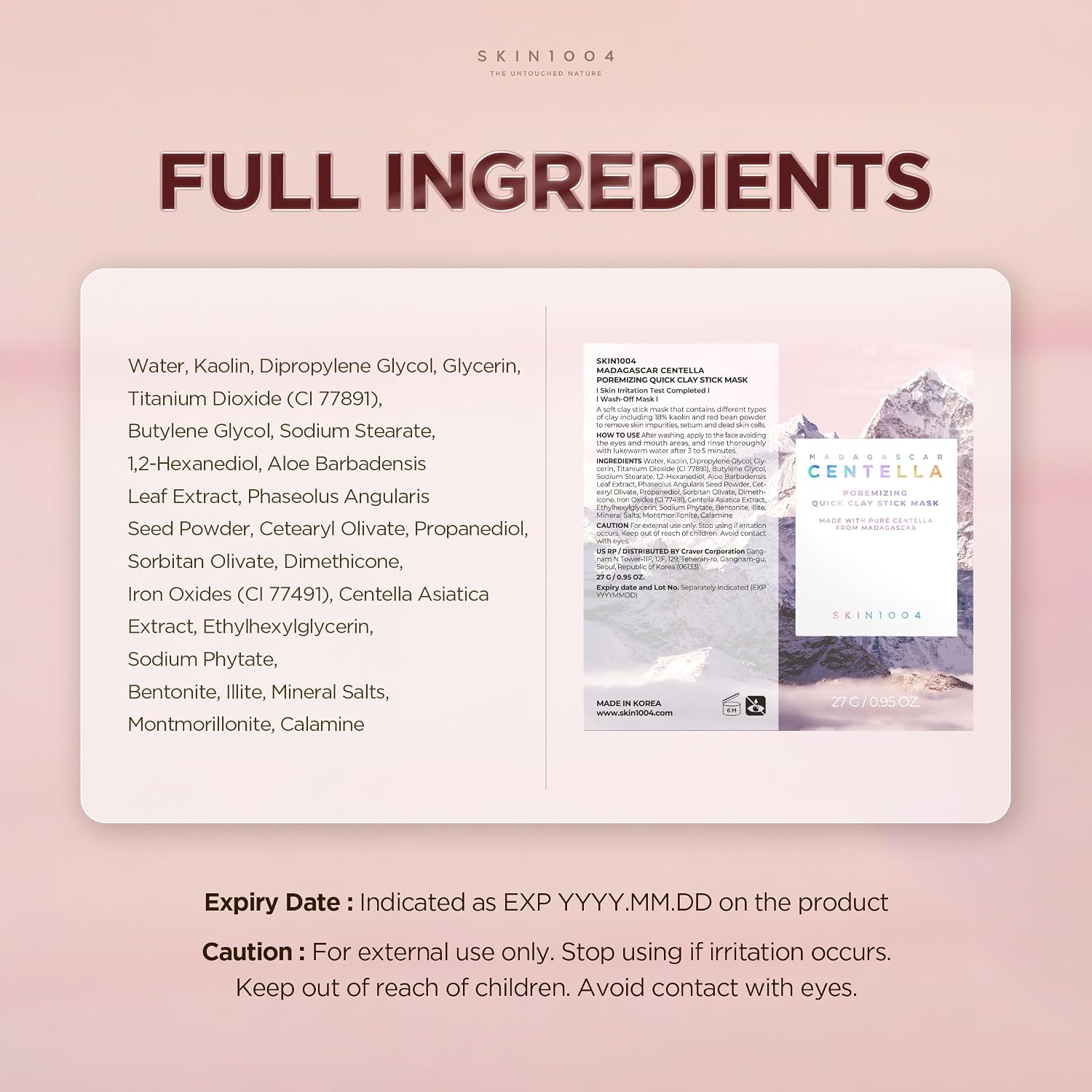 SKIN1004 Madagascar Centella Poremizing Quick Clay Stick Mask