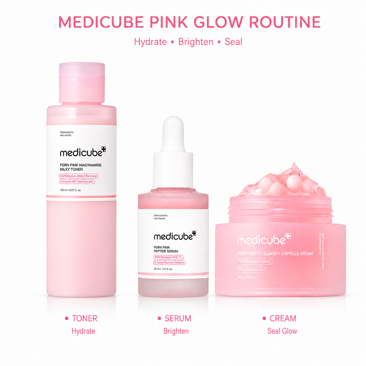 Medicube Pink Glass Skin Routine 3-step