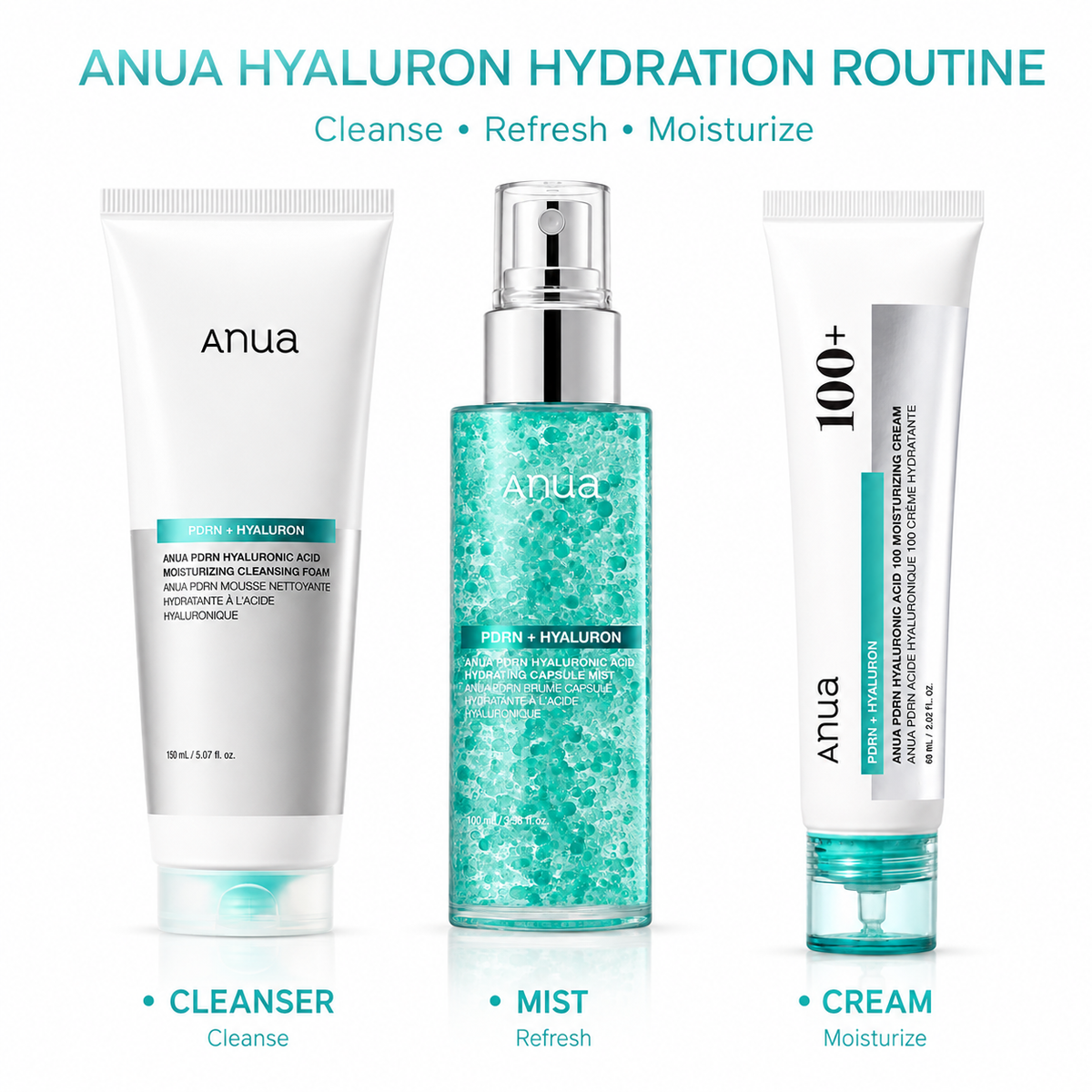 Anua Hyaluronic Acid Hydration Routine 3-step