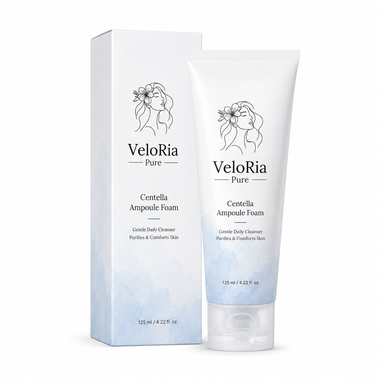 Veloria Pure Softblue Centella Foam Cleanser