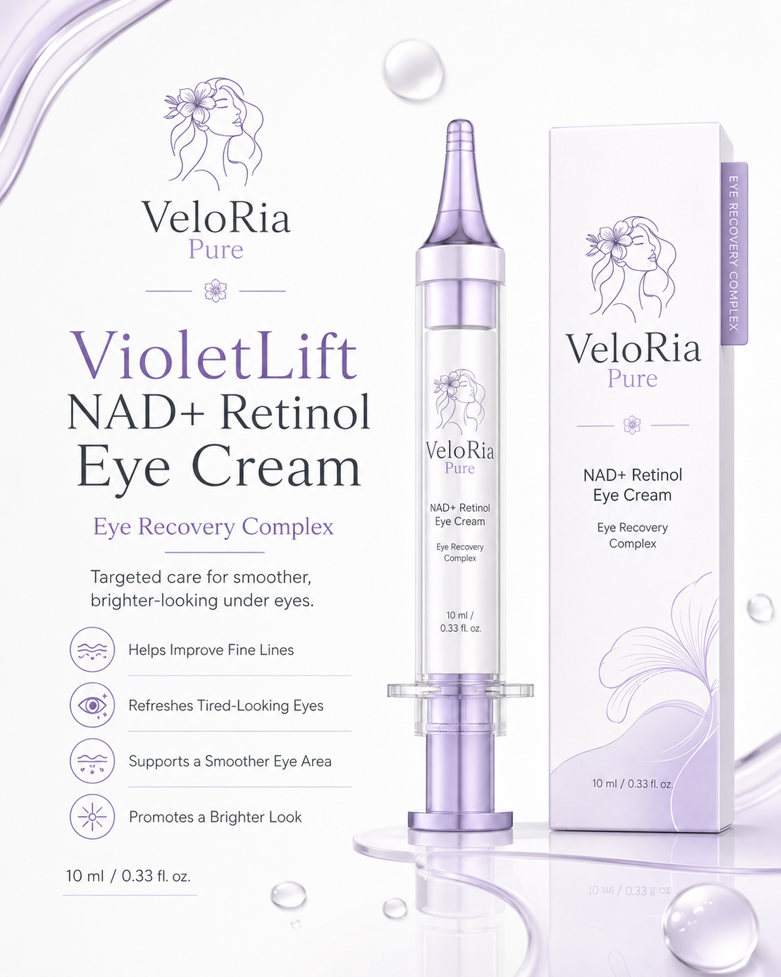 Veloria Pure VioletLift NAD+ Retinol Eye Cream