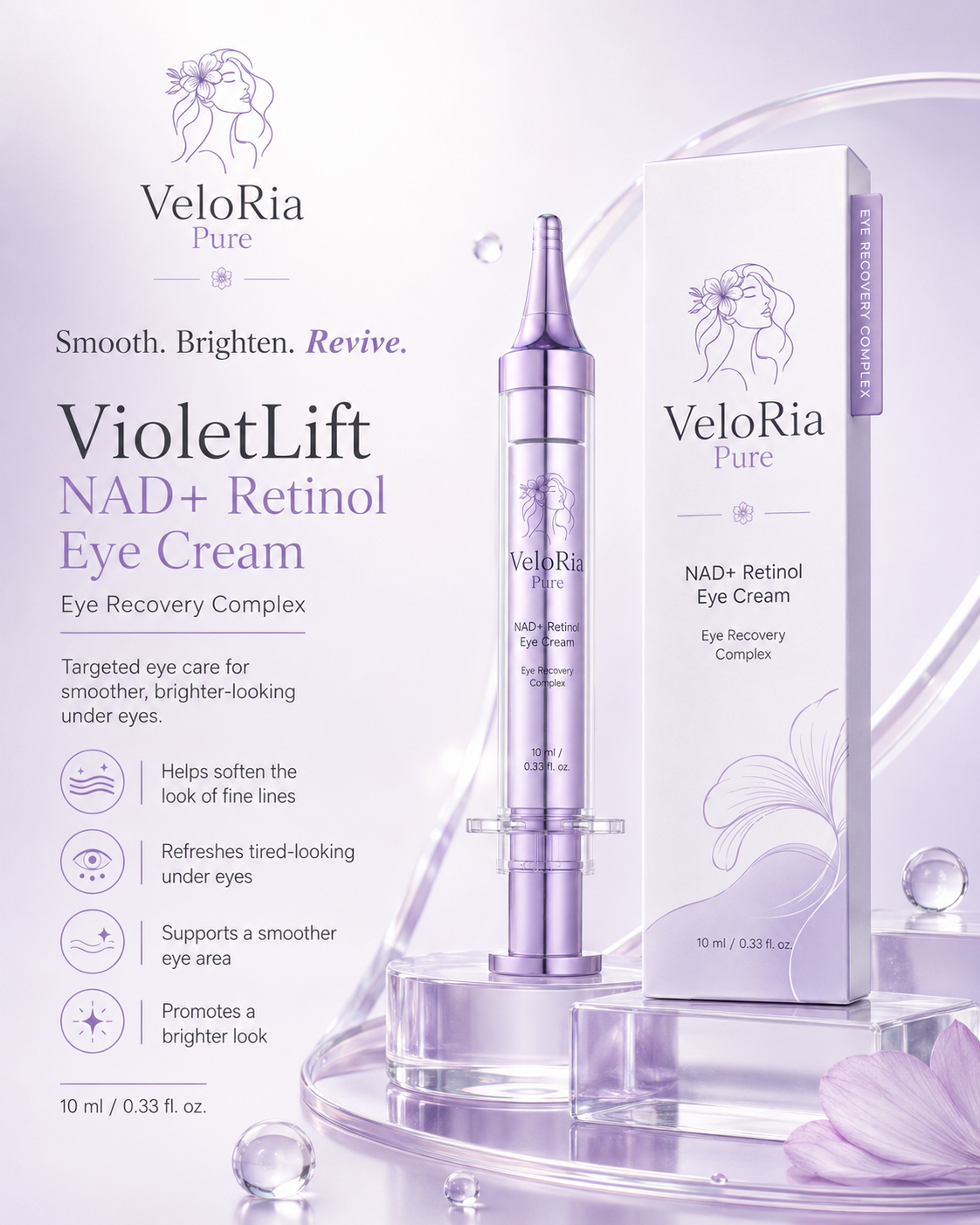 Veloria Pure VioletLift NAD+ Retinol Eye Cream