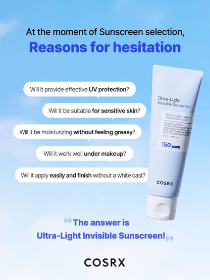 COSRX Ultra-Light Invisible Sunscreen SPF50 PA++