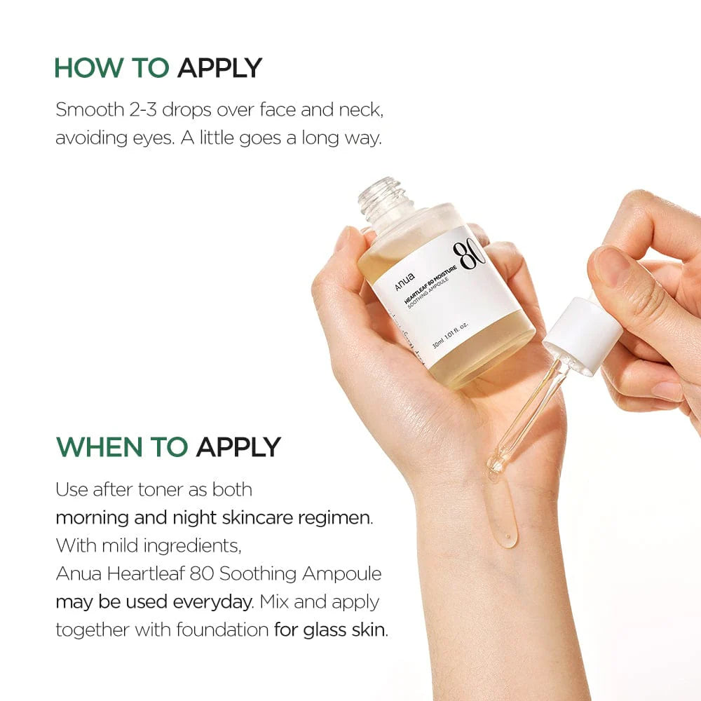 Anua Heartleaf 80% Moisture Soothing Ampoule – 30ml