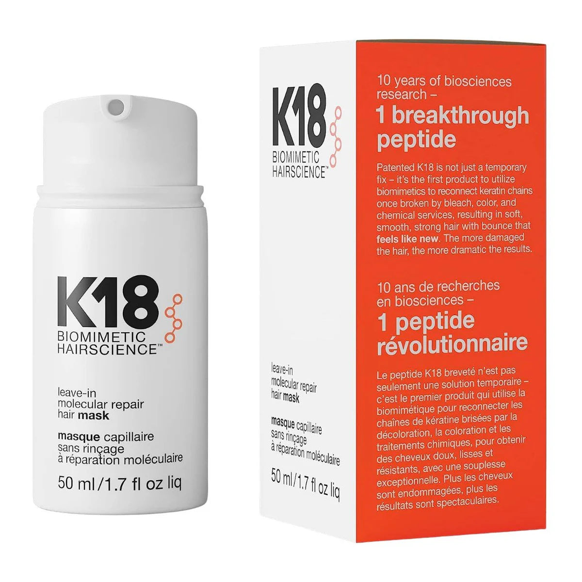 ماسك الشعر K18 Molecular Repair الذي يترك على الشعر ولا يشطف